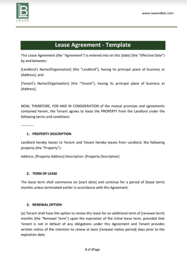 Lease Agreement - Template